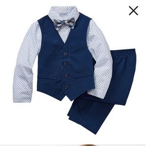 Shirt/Vest/Pants Set for Toddler Boy 2T Navy
